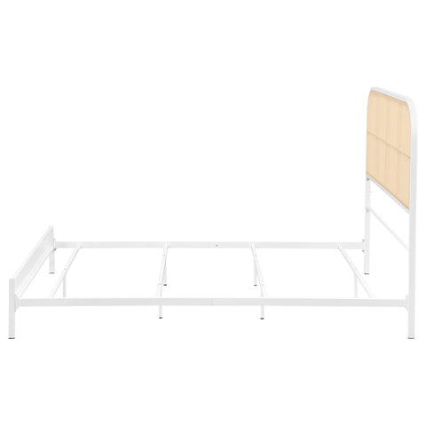 Sanger Radio Weave Rattan Metal Full Bed WhiteWhite