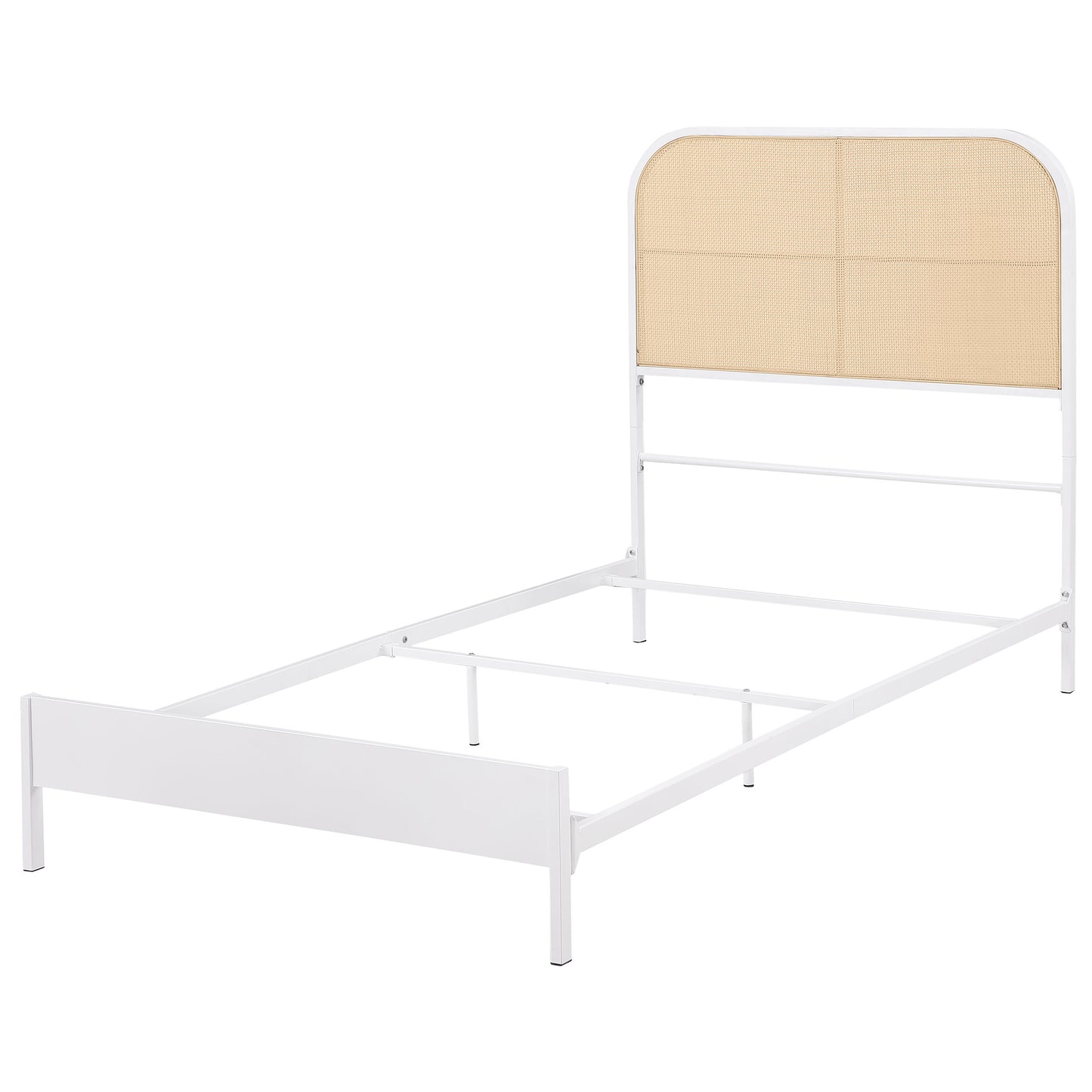 sanger radio weave rattan metal twin bed whitewhite