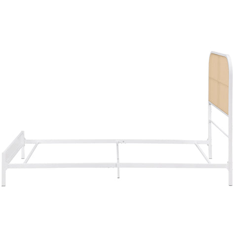 Sanger Radio Weave Rattan Metal Twin Bed WhiteWhite