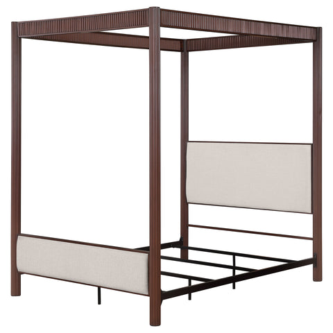 Serena 89-inch Metal Eastern King Canopy Bed Rust BrownRust Brown