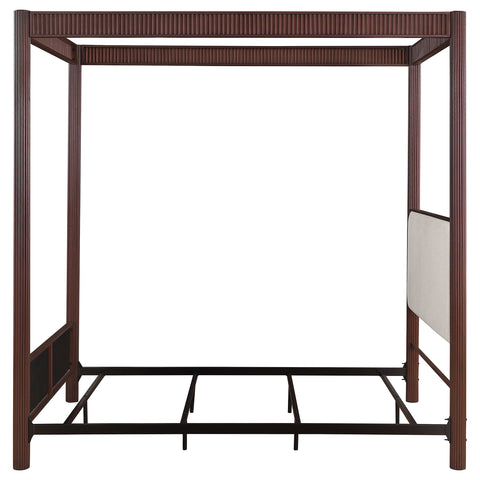 Serena 89-inch Metal Eastern King Canopy Bed Rust BrownRust Brown