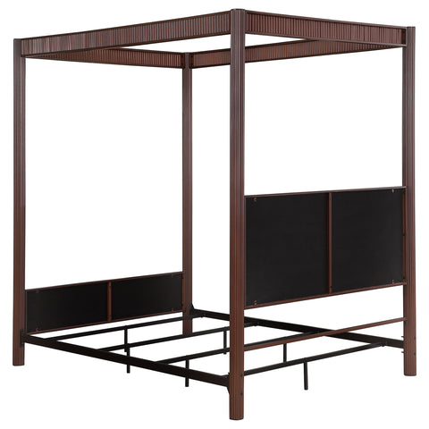 Serena 89-inch Metal Eastern King Canopy Bed Rust BrownRust Brown