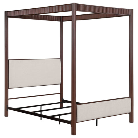 Serena 89-inch Metal Queen Canopy Bed Rust BrownRust Brown
