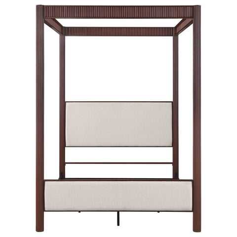 Serena 89-inch Metal Queen Canopy Bed Rust BrownRust Brown