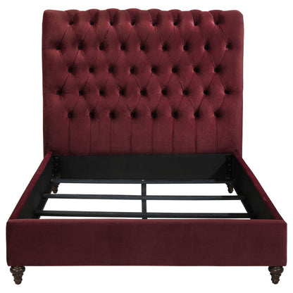 Myles 57-inch Upholstered Full Panel Bed Wine RedWine Red