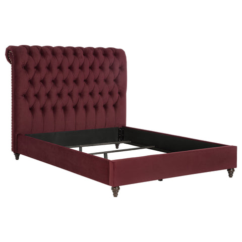 Myles 5-piece Queen Bedroom Set Wine Red and Dark OakWine Red / Dark Oak