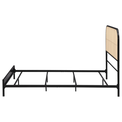 Sanger Radio Weave Rattan Metal Full Bed BlackBlack