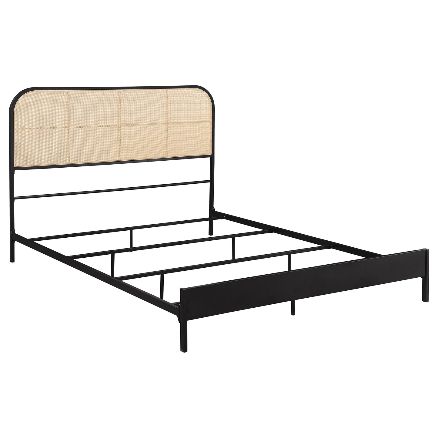 sanger radio weave rattan metal queen bed blackblack