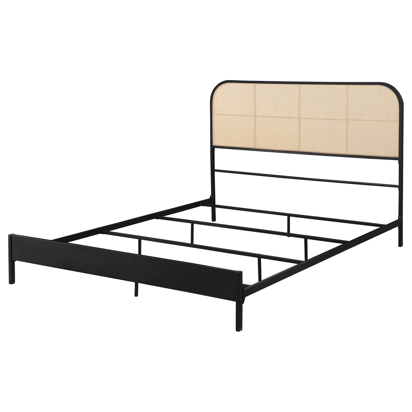 sanger radio weave rattan metal queen bed blackblack