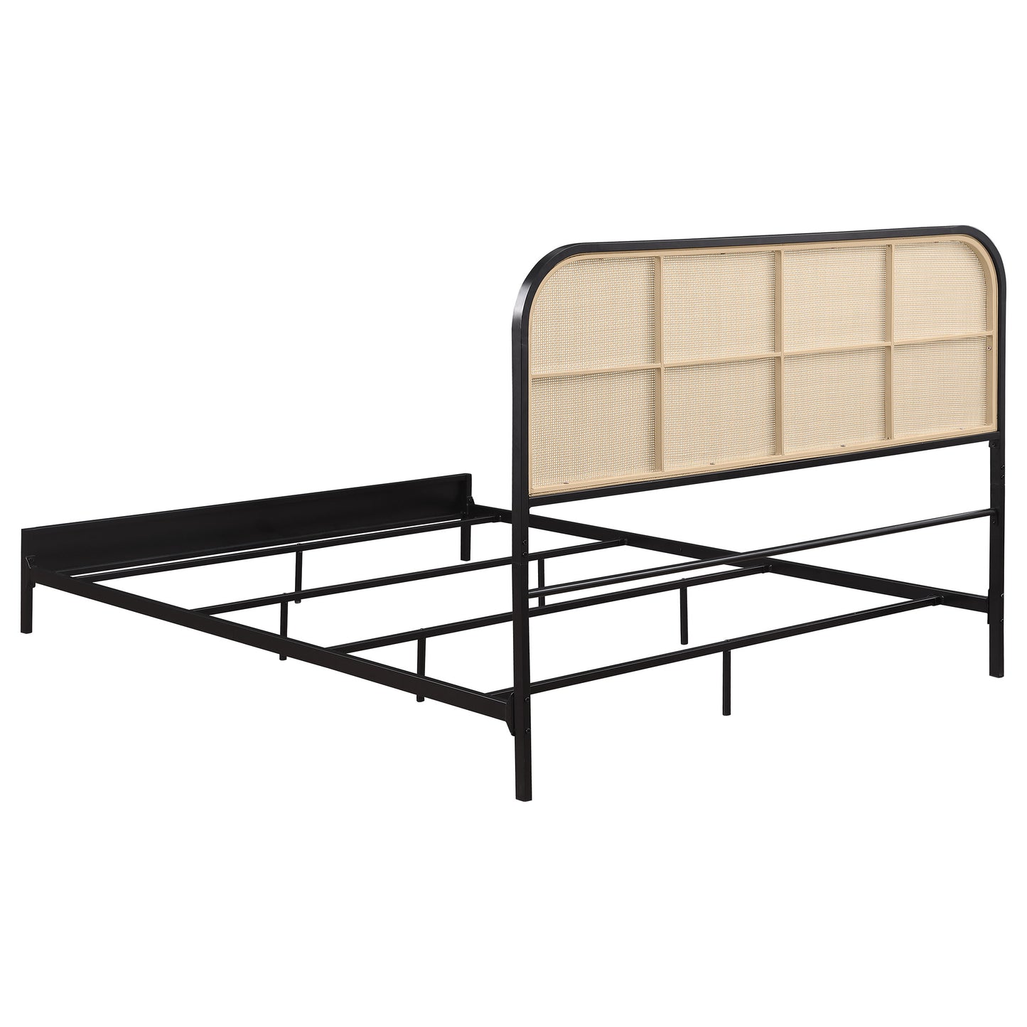 sanger radio weave rattan metal queen bed blackblack