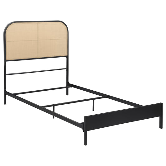 Lurlynn Radio Weave Rattan Metal Full Bed Black
