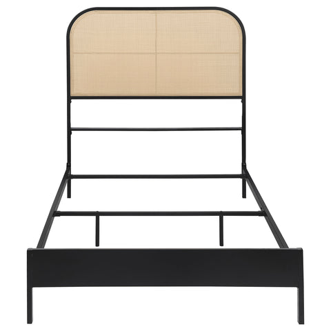 Lurlynn Radio Weave Rattan Metal Full Bed Black