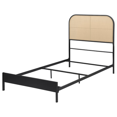Lurlynn Radio Weave Rattan Metal Full Bed Black