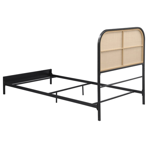 Lurlynn Radio Weave Rattan Metal Full Bed Black