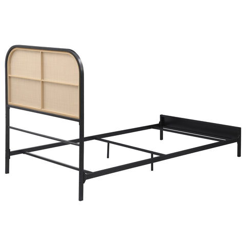 Lurlynn Radio Weave Rattan Metal Full Bed Black
