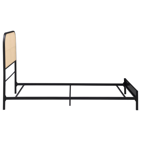 Lurlynn Radio Weave Rattan Metal Full Bed Black