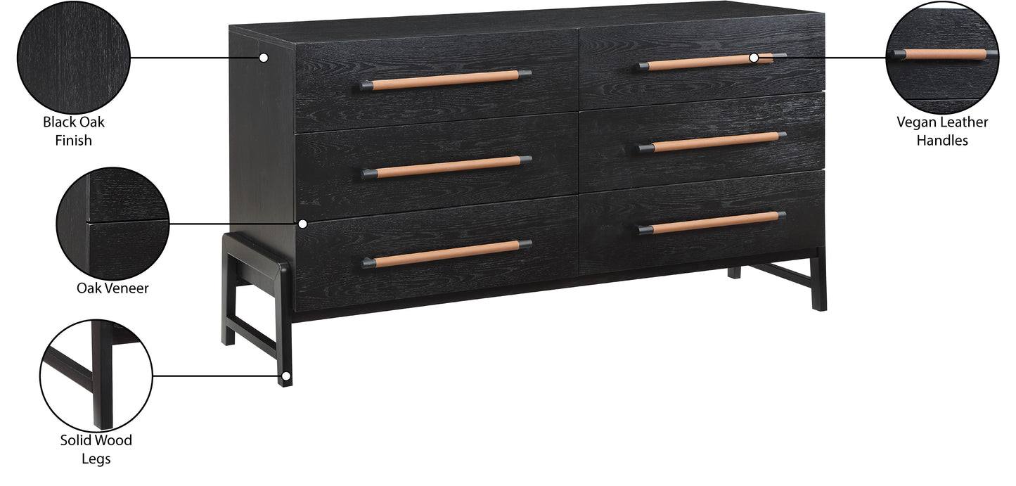 jagger black vegan leather dresser