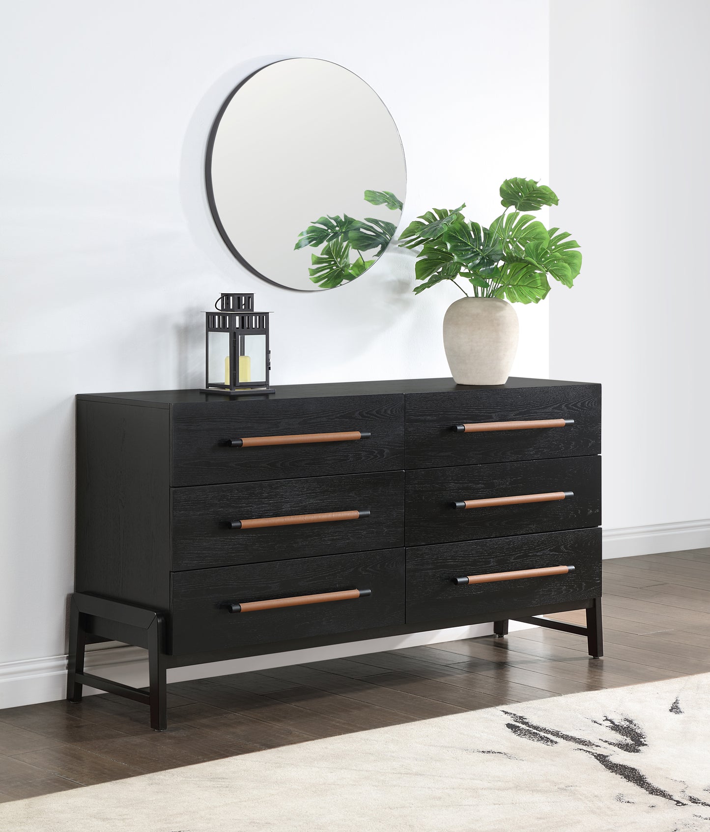 jagger black vegan leather dresser