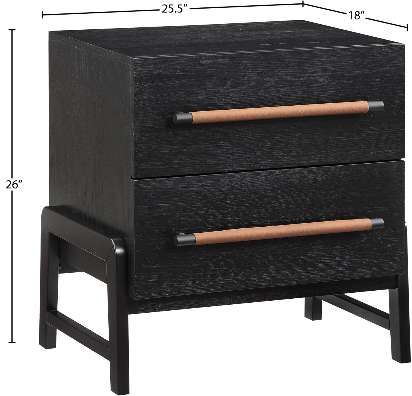 jagger black vegan leather night stand