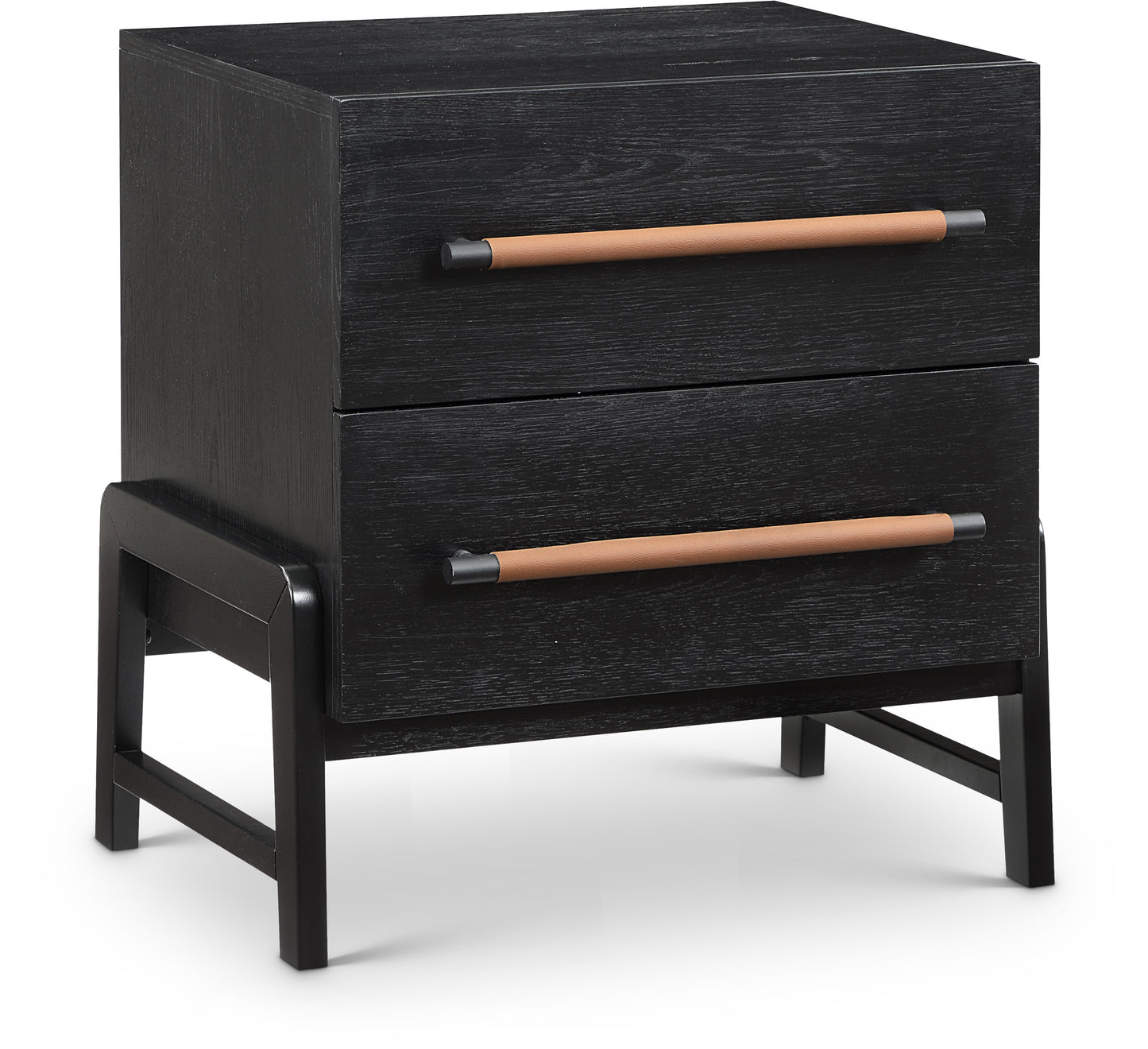 jagger black vegan leather night stand