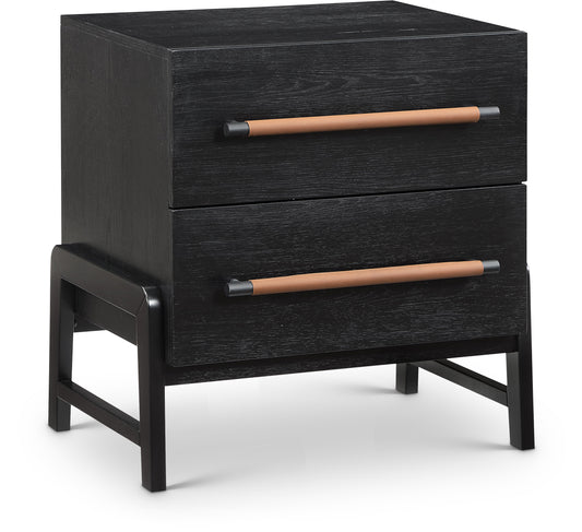 Jagger Black Vegan Leather Night Stand