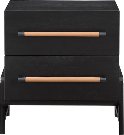 Jagger Black Vegan Leather Night Stand