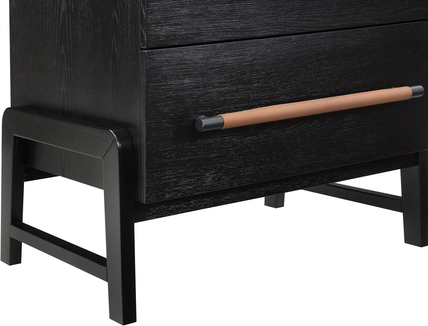 jagger black vegan leather night stand