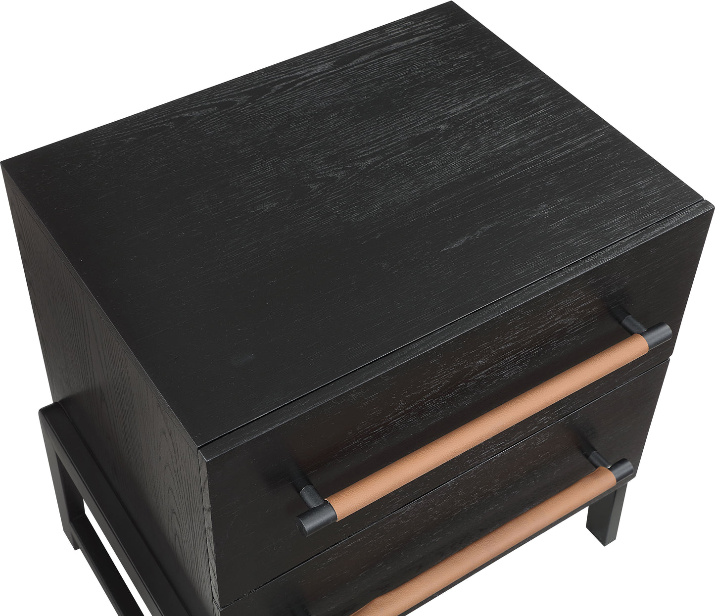 jagger black vegan leather night stand