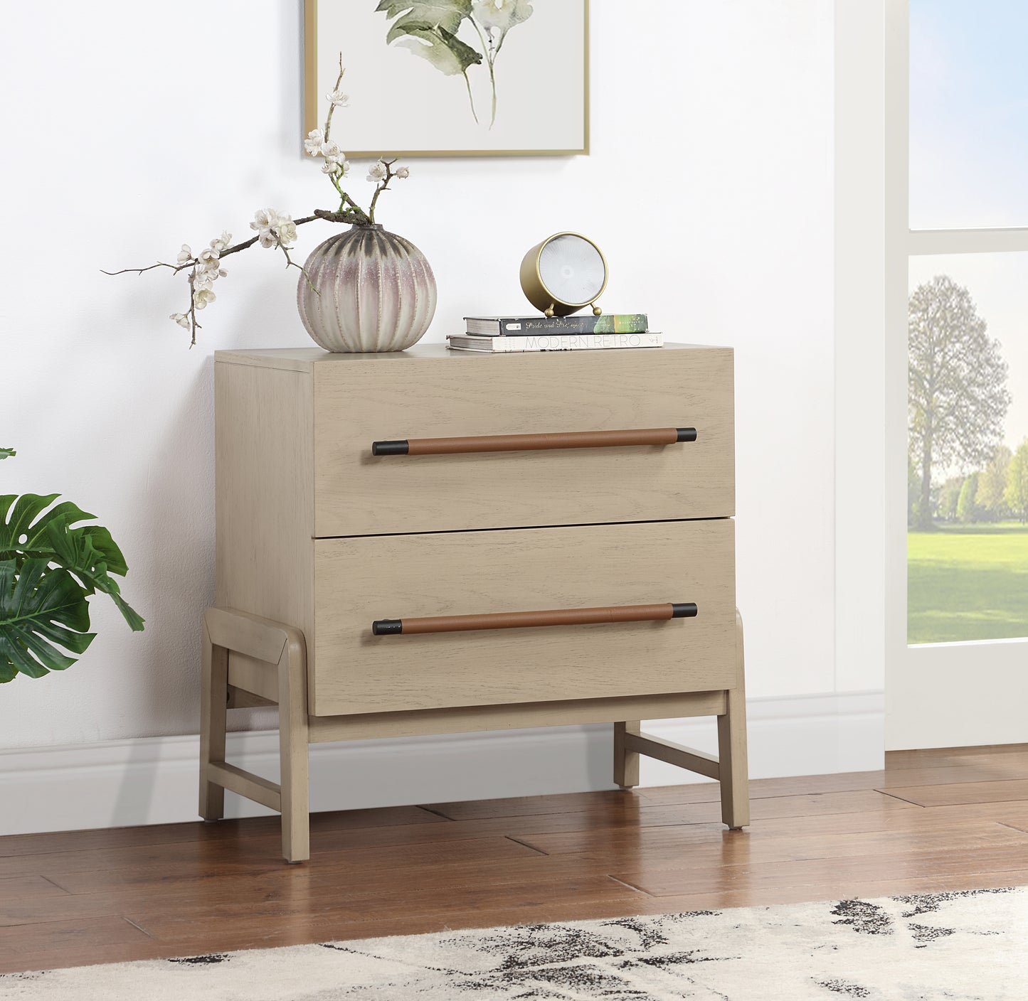 jagger natural vegan leather night stand