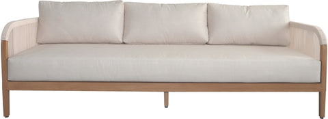 Beacon Cream Water Resistant Fabric Outdoor Patio Sofa