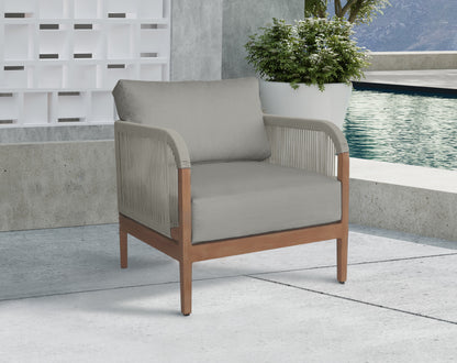 Beacon Grey Water Resistant Fabric Outdoor Patio Chair