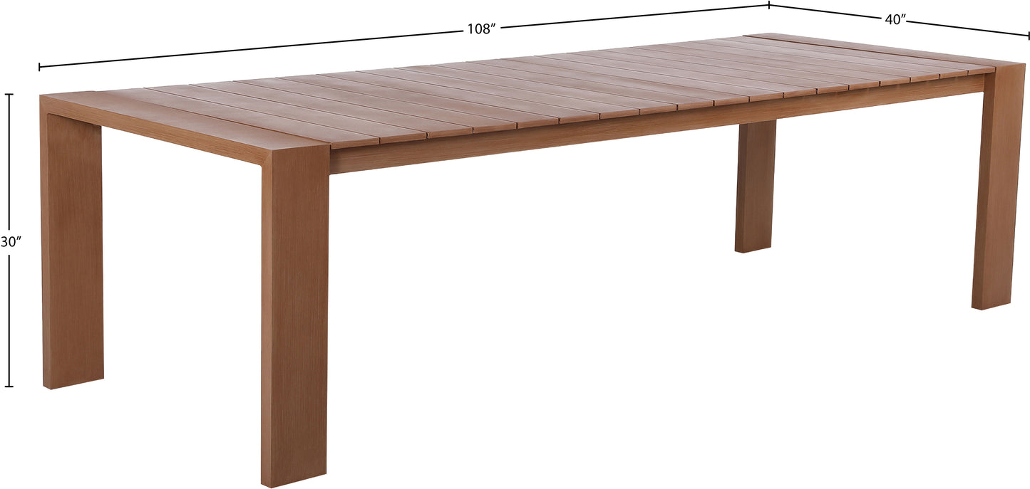 beacon natural outdoor patio dining table