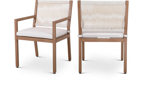 Beacon Cream Water Resistant Fabric Outdoor Patio Dining Arm Chair