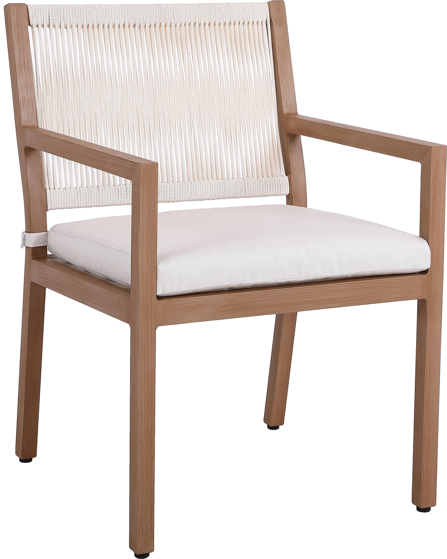 beacon cream water resistant fabric outdoor patio dining arm chair