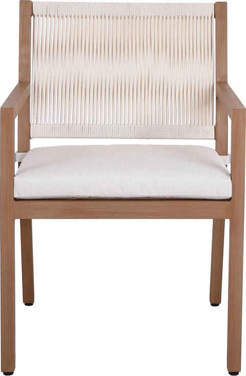 Beacon Cream Water Resistant Fabric Outdoor Patio Dining Arm Chair