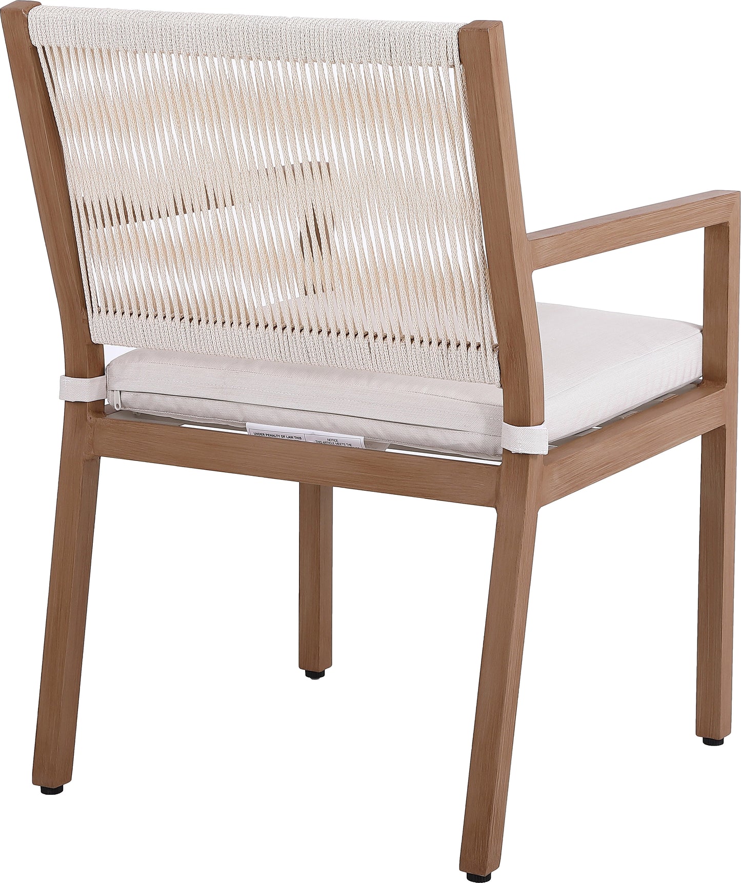 beacon cream water resistant fabric outdoor patio dining arm chair