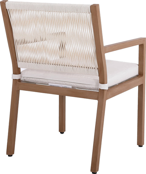 Beacon Cream Water Resistant Fabric Outdoor Patio Dining Arm Chair