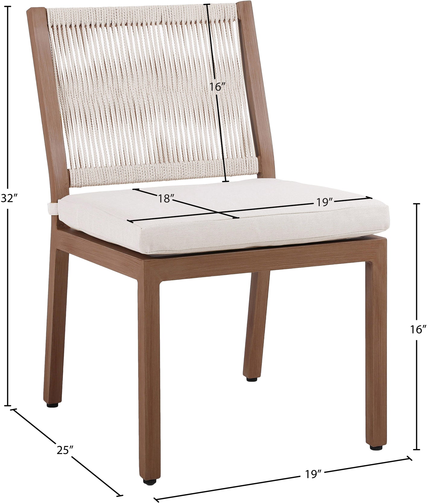 beacon cream water resistant fabric outdoor patio dining side chair