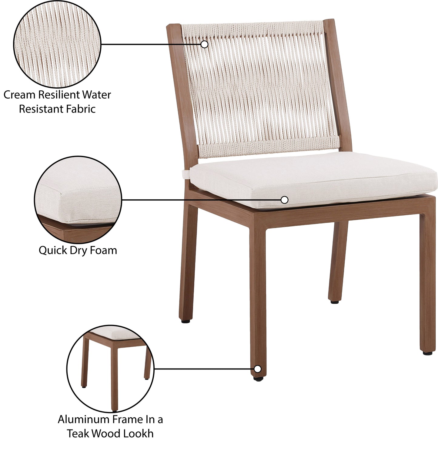 beacon cream water resistant fabric outdoor patio dining side chair