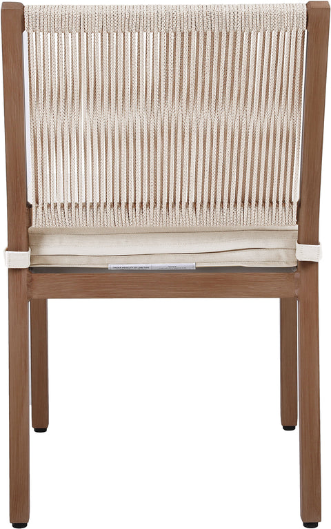 Beacon Cream Water Resistant Fabric Outdoor Patio Dining Side Chair