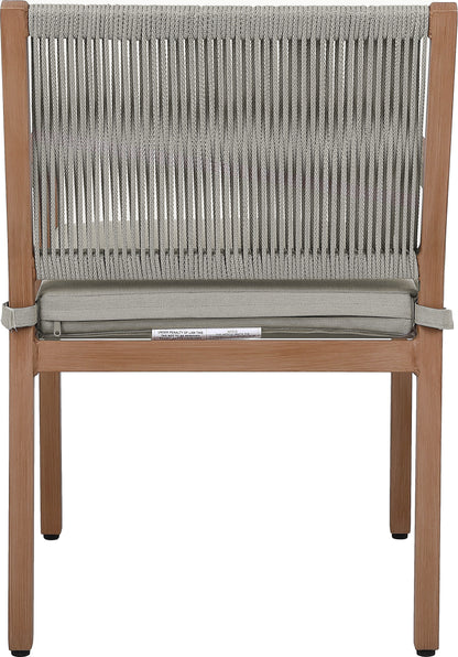 Beacon Grey Water Resistant Fabric Outdoor Patio Dining Arm Chair