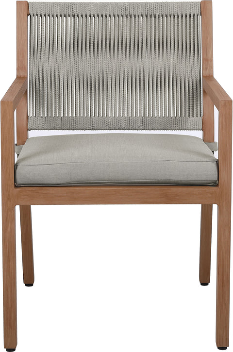 Beacon Grey Water Resistant Fabric Outdoor Patio Dining Arm Chair