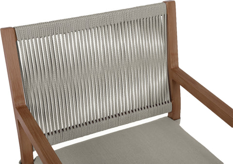 Beacon Grey Water Resistant Fabric Outdoor Patio Dining Arm Chair