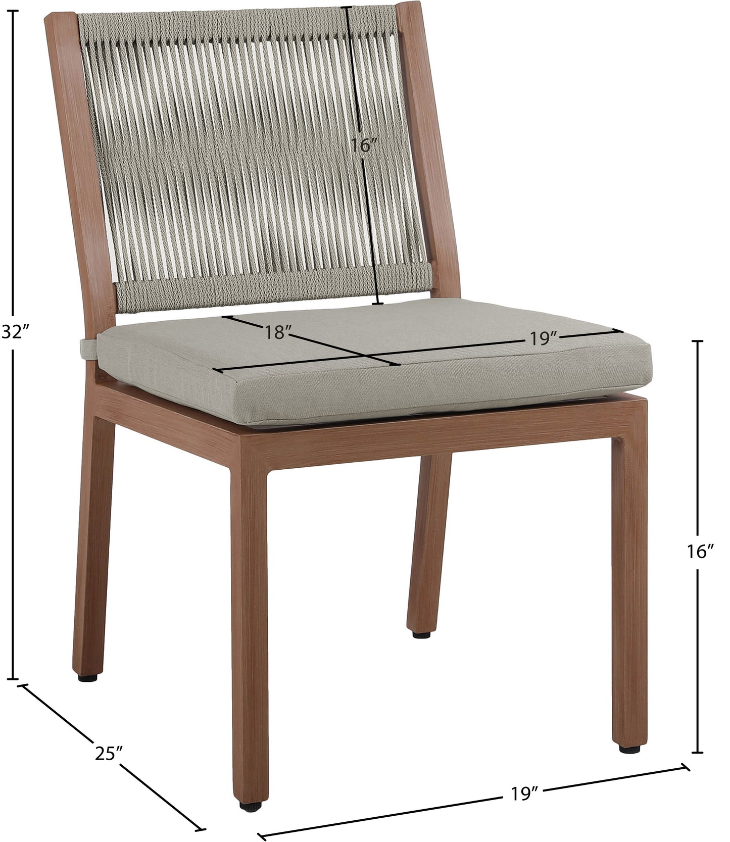 beacon grey water resistant fabric outdoor patio dining side chair