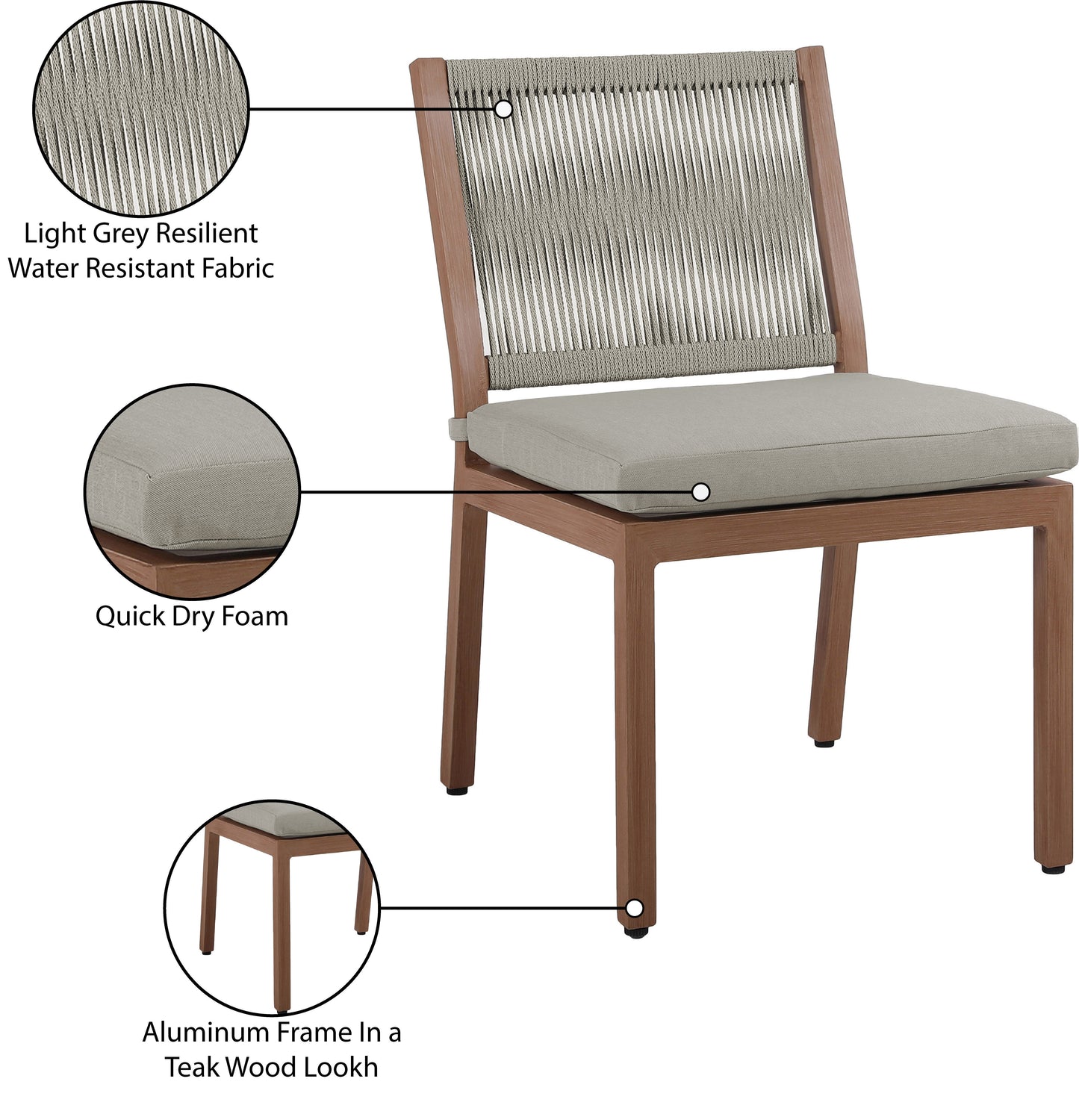 beacon grey water resistant fabric outdoor patio dining side chair