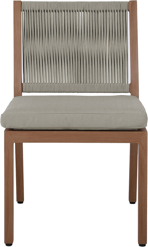 Beacon Grey Water Resistant Fabric Outdoor Patio Dining Side Chair