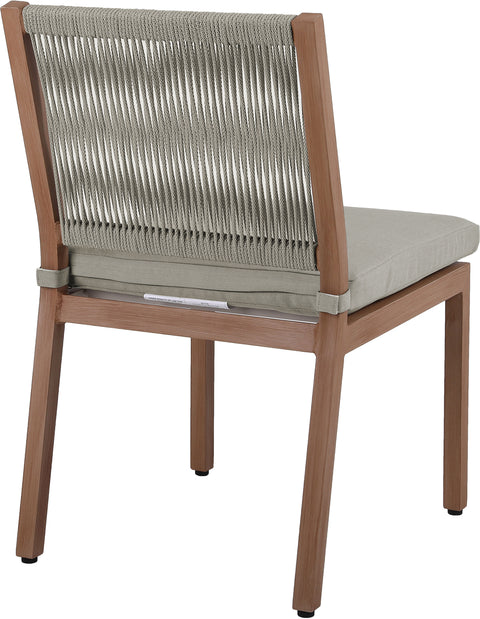 Beacon Grey Water Resistant Fabric Outdoor Patio Dining Side Chair