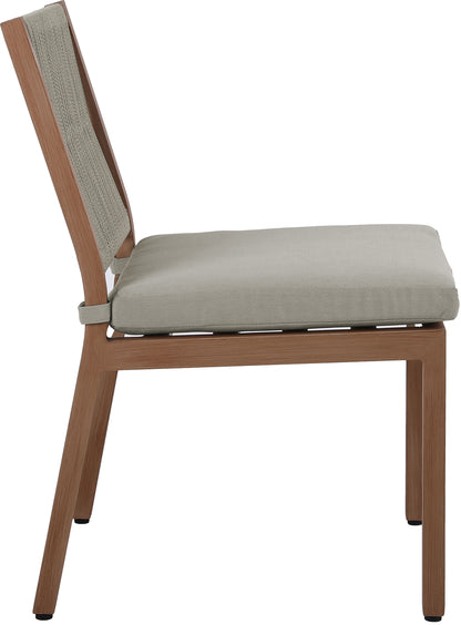 Beacon Grey Water Resistant Fabric Outdoor Patio Dining Side Chair