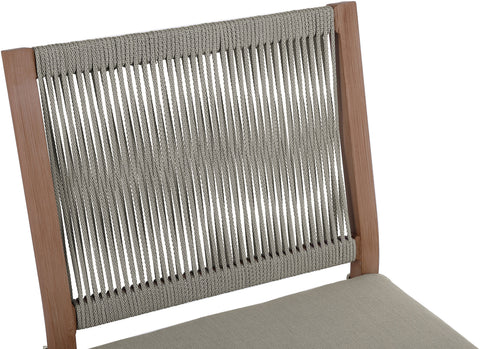 Beacon Grey Water Resistant Fabric Outdoor Patio Dining Side Chair