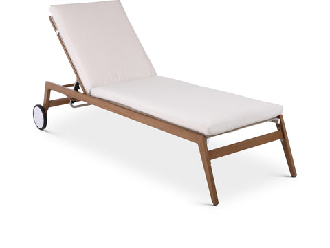 Beacon Cream Water Resistant Fabric Outdoor Patio Lounger